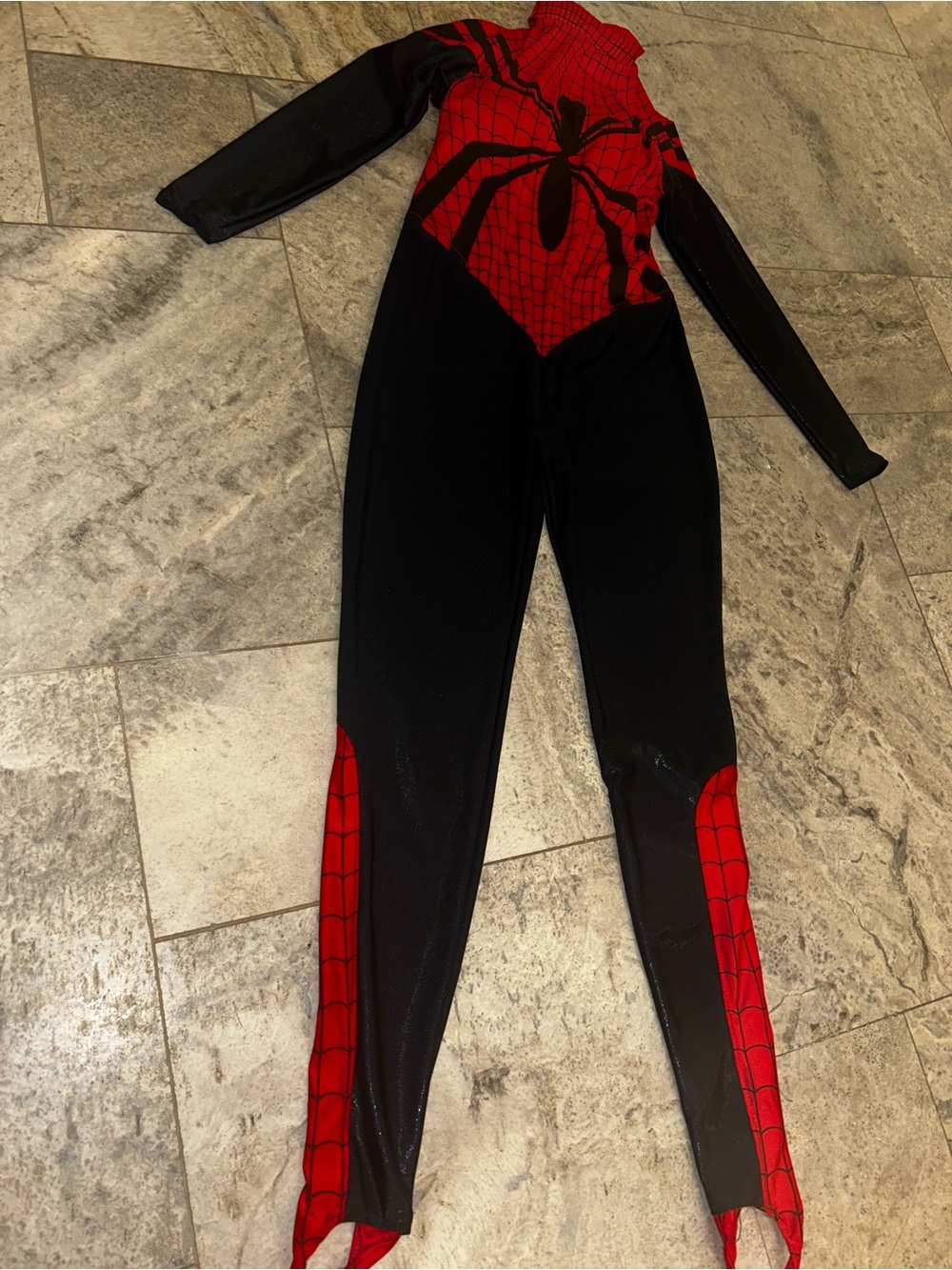 Red and Black high quality Spider-Print Women's Jumpsuit costume